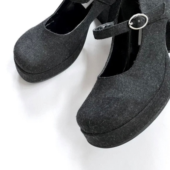 Vintage 90s Steve Madden Gray Mary Jane Chunky Heel Women’s Shoes Size 7.5 - Picture 9 of 14